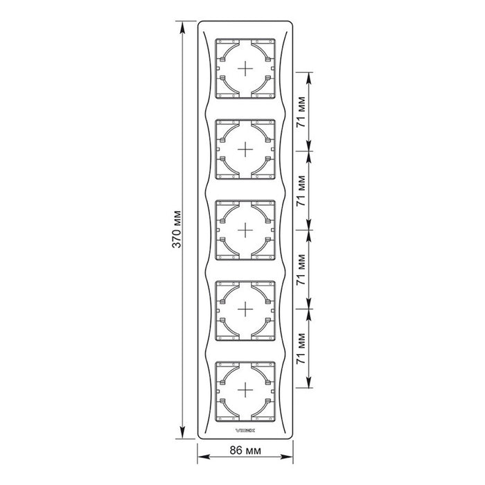 FIVE VERTICAL FRAME VF-BNFR5V-W BINERA VIDEX - WHITE