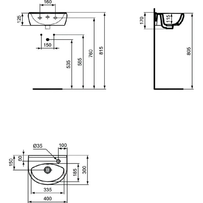 VIDIMA ULYSSE WASHBASIN - Умивалници и конзоли<<<Санитарна керамика и аксесоари<<<Баня<<<Praktiker&&&Мивки за