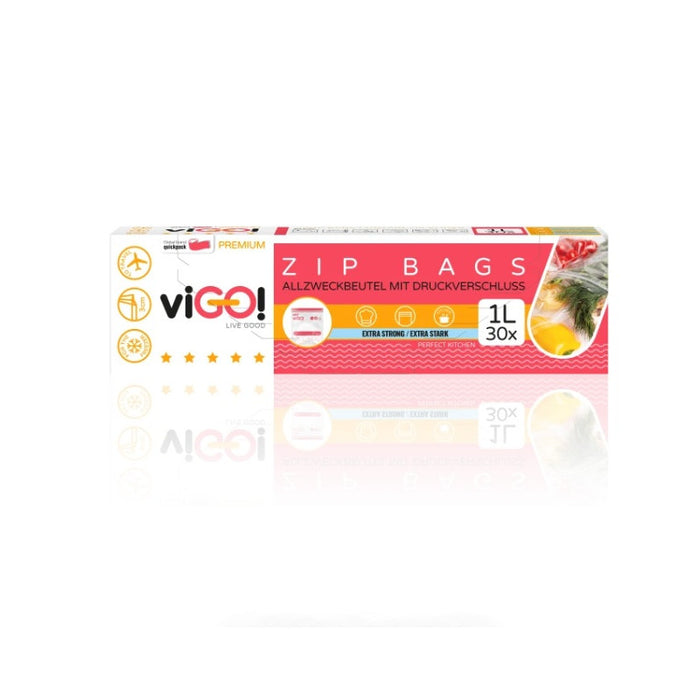 FOOD ENVELOPE WITH ZIP 1L 30 PCS. PREMIUM VIGO