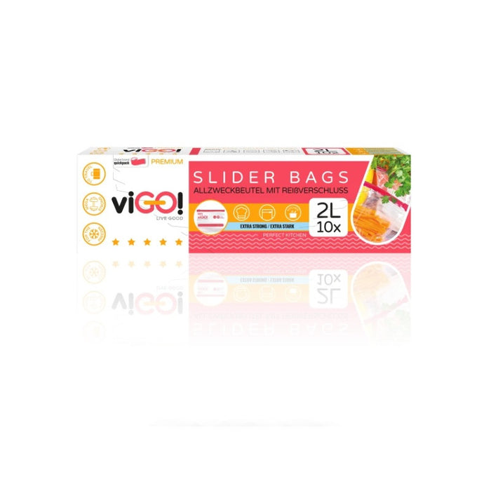 FOOD BAG WITH SLIDER 2L 10 PCS. PREMIUM VIGO