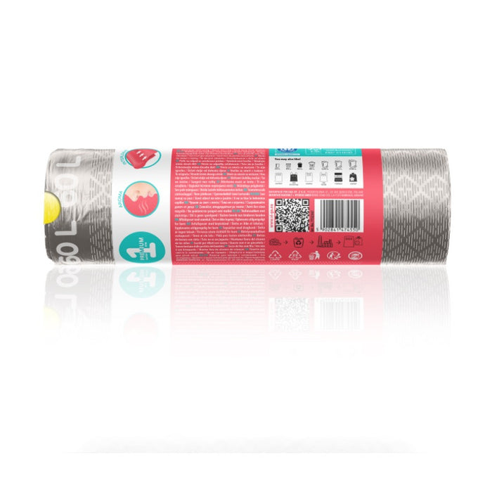 GARBAGE BAGS SILVER 60L WITH TIE 10PCS. PREMIUM #1 VIGO