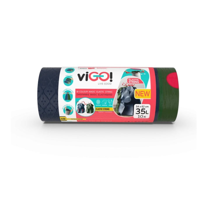 GARBAGE BAGS WITH ELASTIC BAND 35L 10PCS MAGIC VIGO