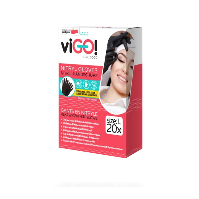 HOUSEHOLD GLOVES NITRILE L PREMIUM VIGO - BLACK