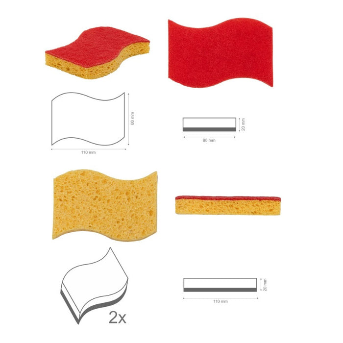 CELLULOSE SPONGE EXTRA SOFT FOR WASHING 2PCS. PREMIUM VIGO