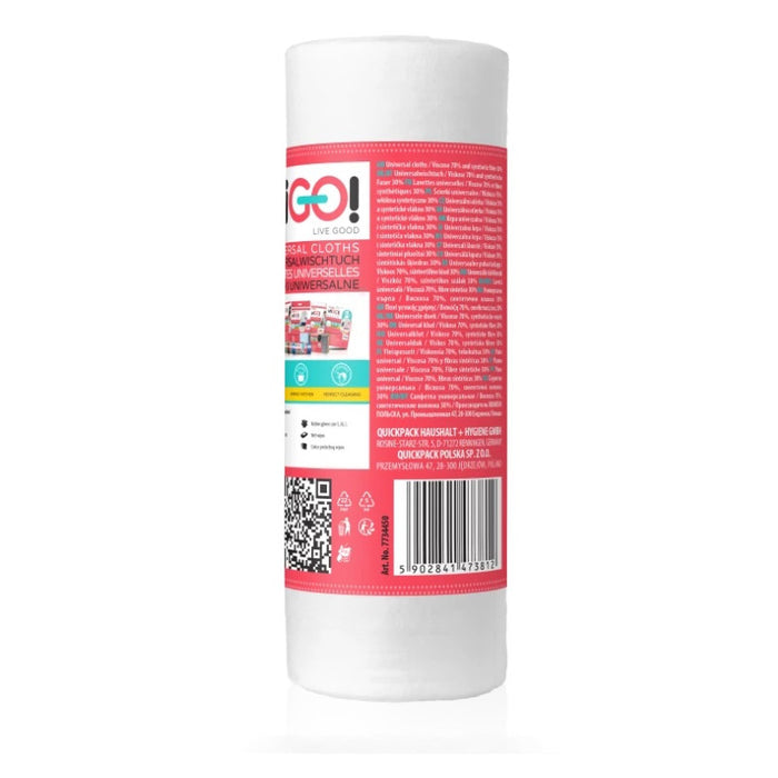 TEXTILE TOWEL ON A ROLL WHITE 50 PCS. PREMIUM VIGO