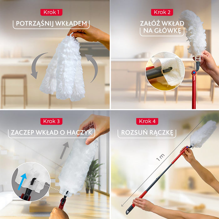 Vileda dustpan with long handle + 1 Flex&Catch refill
