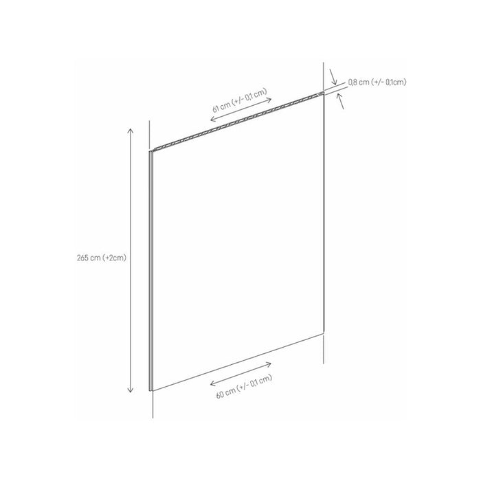 MPC XL WALL PANEL VILO SATIN CREAM 265X60X0.8 CM