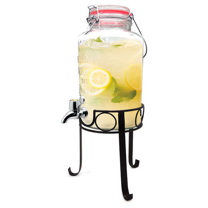 GLASS DISPENSER SET WITH STAND 3L VIN BOUQUET