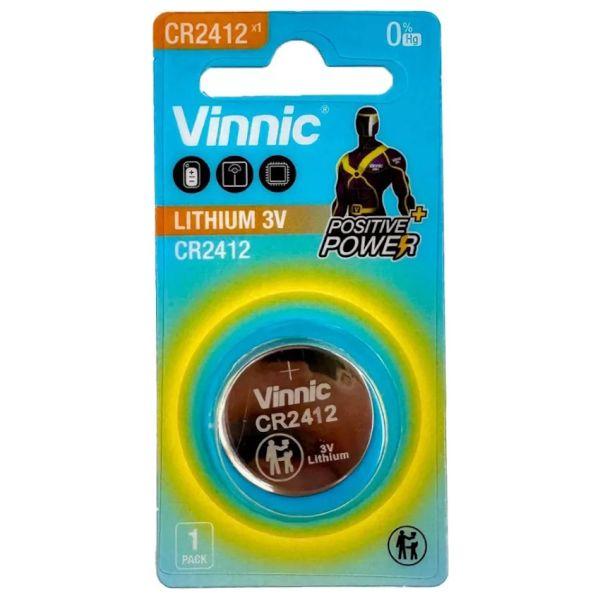 Button battery lithium 3V CR2412 VINNIC