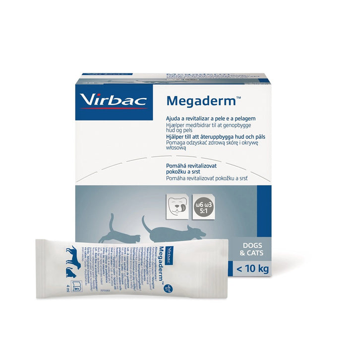 VIRBAC Megaderm fatty acids supporting skin and coat- supplements for dogs and cats - 28x4ml