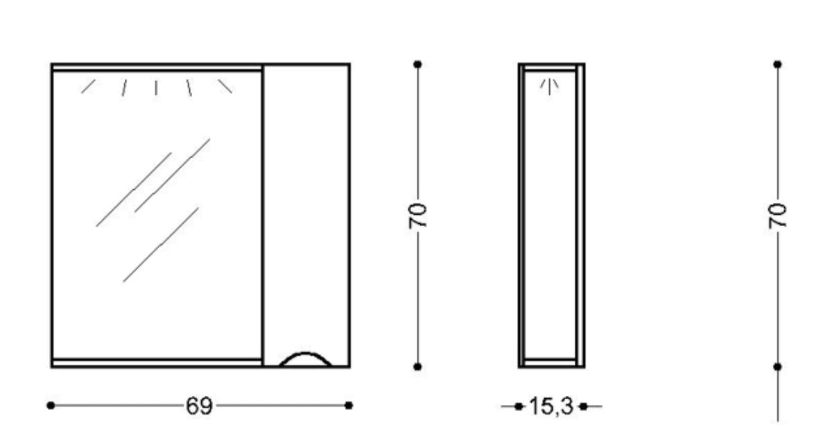 UPPER CABINET POLINA 76 PVC NEW LEFT