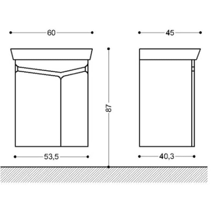 BATHROOM CABINET WITH WASHBASIN VIVI HEIGHT