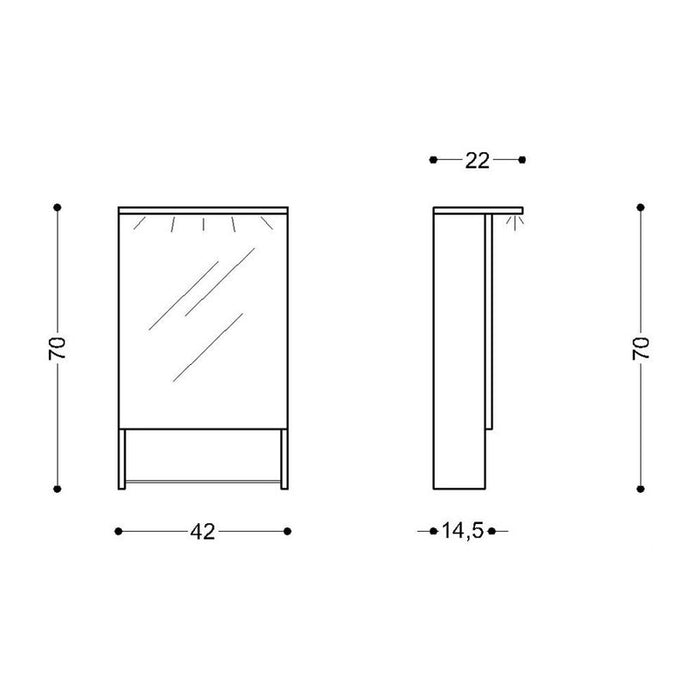 BATHROOM CABINET WITH MIRROR TINA HEIGHT