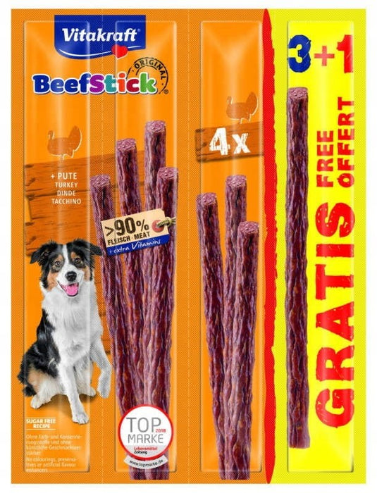 VITAKRAFT Beef Stick Turkey - dog treat - 3+1