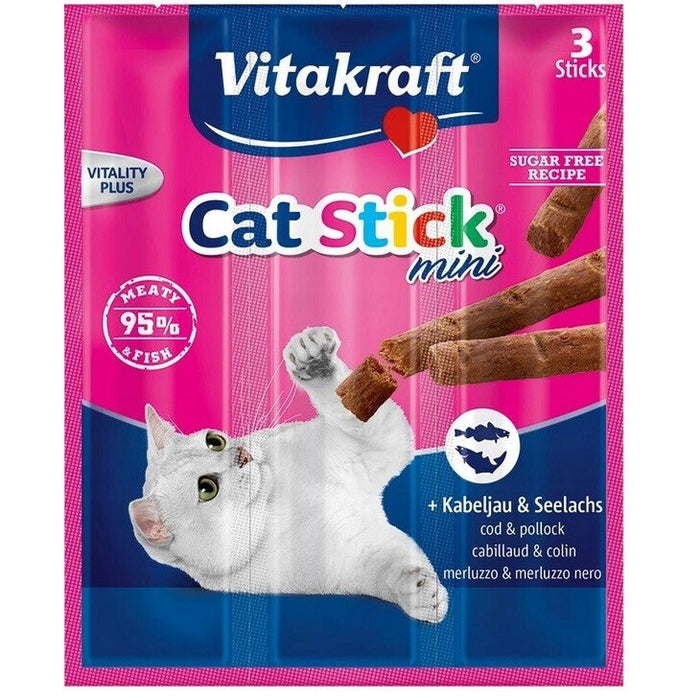VITAKRAFT Cat Stick Mini Cod - cat treats - 3 pcs.