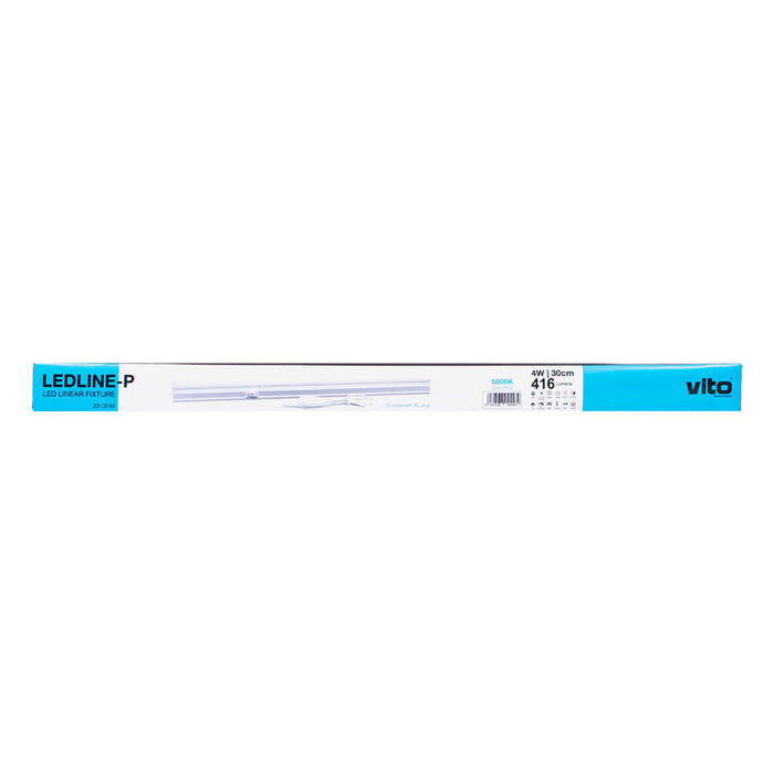 LED LINE FLUMINUM 4W 6000K 31CM WITH KEY AND CABLE WITH PLUG VITO LEDLINE-P