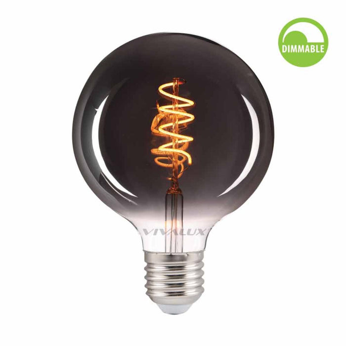 LED BULB E27 4W 1800K 100LM GFS95 FILAMENT DIMMABLE VIVALUX FLICK SMOKE