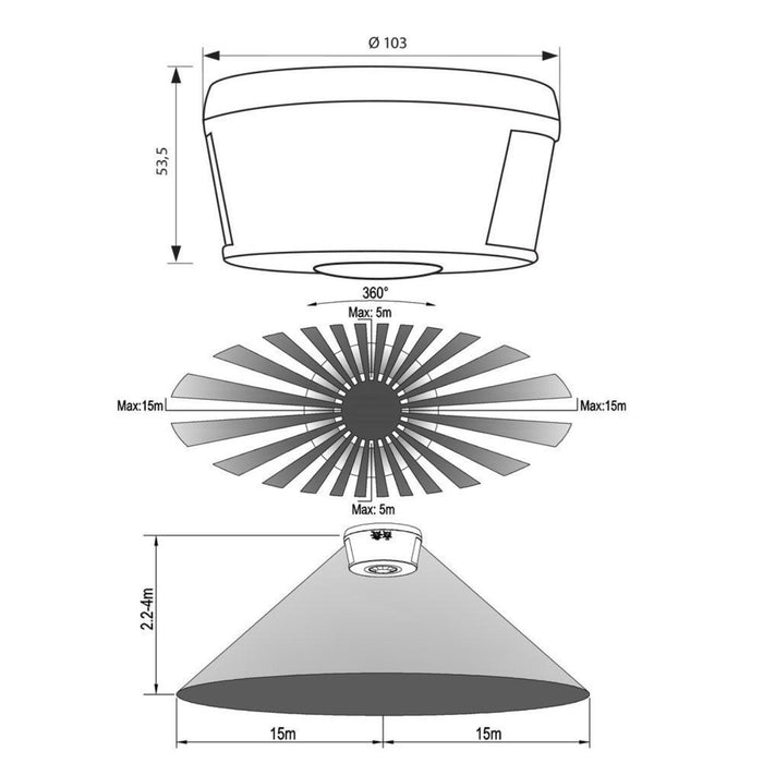INFRARED SENSOR CORRIDOR WHITE 230V IP20