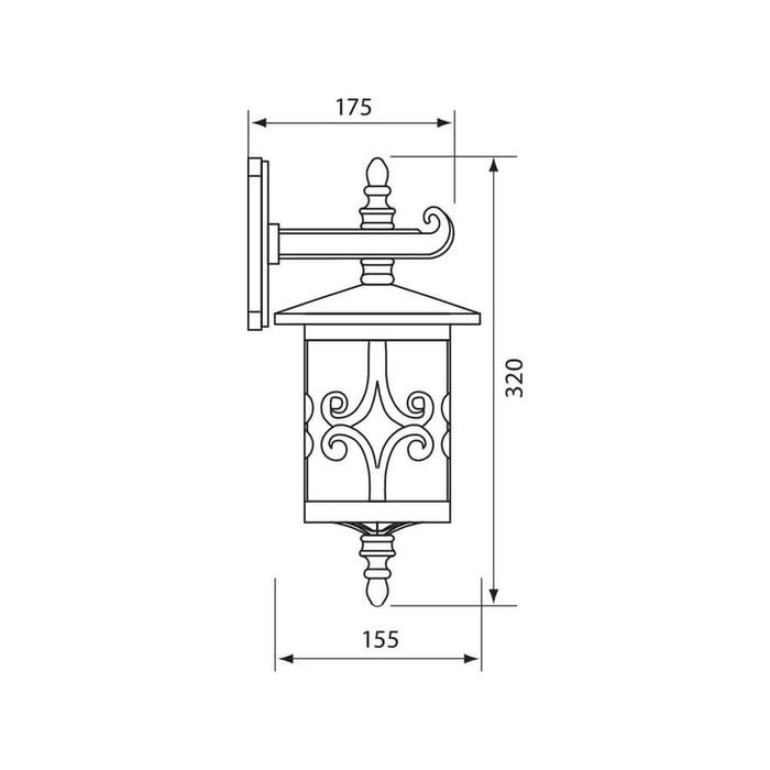 GARDEN LANTERN UPPER BRACKET IP44 CAFE VIVALUX JARDIN