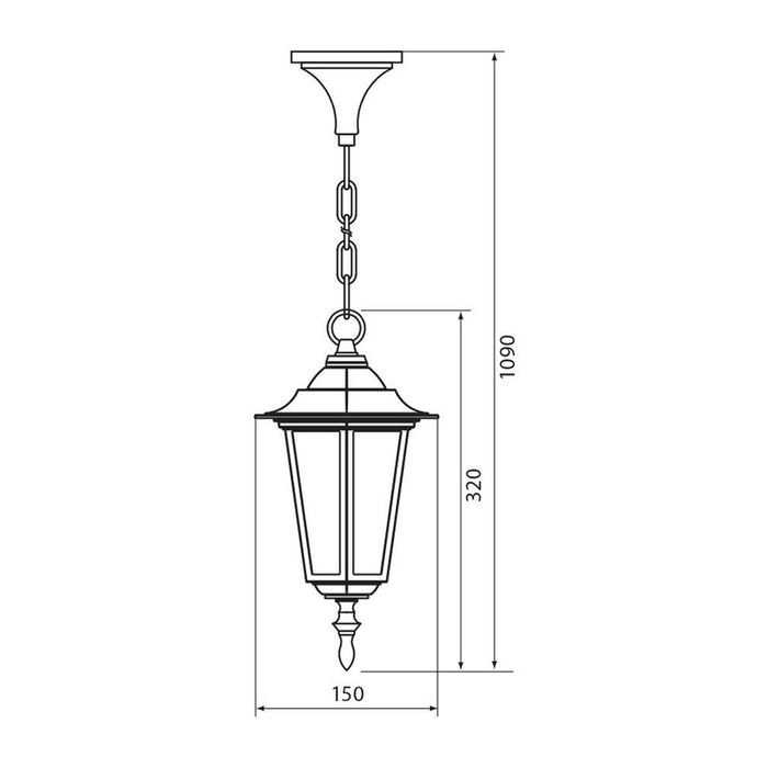 GARDEN HANGING LANTERN BLACK E27 VIVALUX MARIBOR