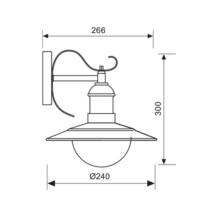 GARDEN LANTERN UPPER BRACKET E27 IP44 WHITE VIVALUX RIVIERA
