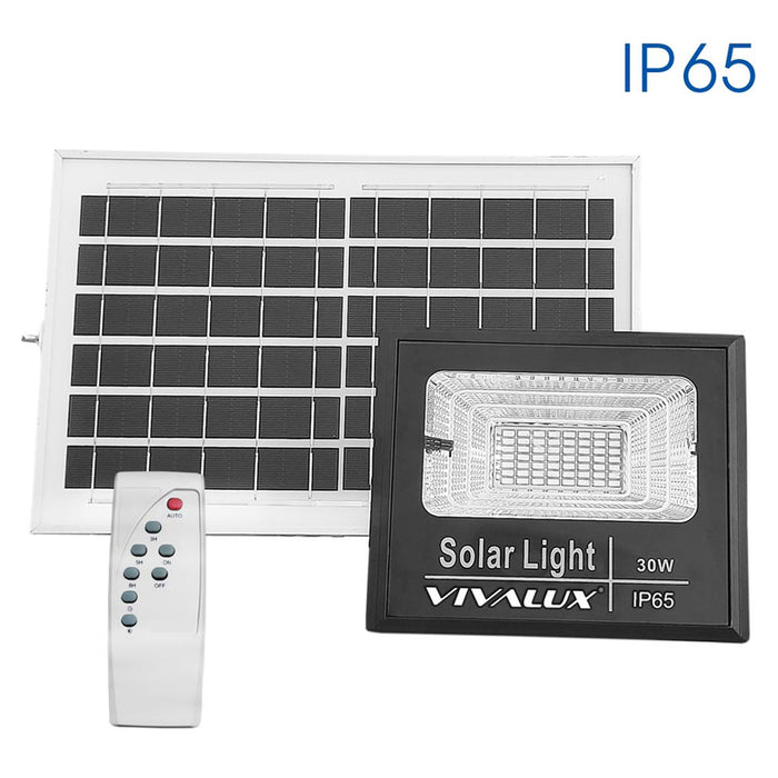 LED FLOODLIGHT 30W 350LM 6400K ISOLA + SOLAR PANEL VIVALUX ISOLA