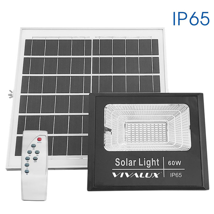 LED FLOODLIGHT 60W 550LM 6400K ISOLA + SOLAR PANEL VIVALUX ISOLA