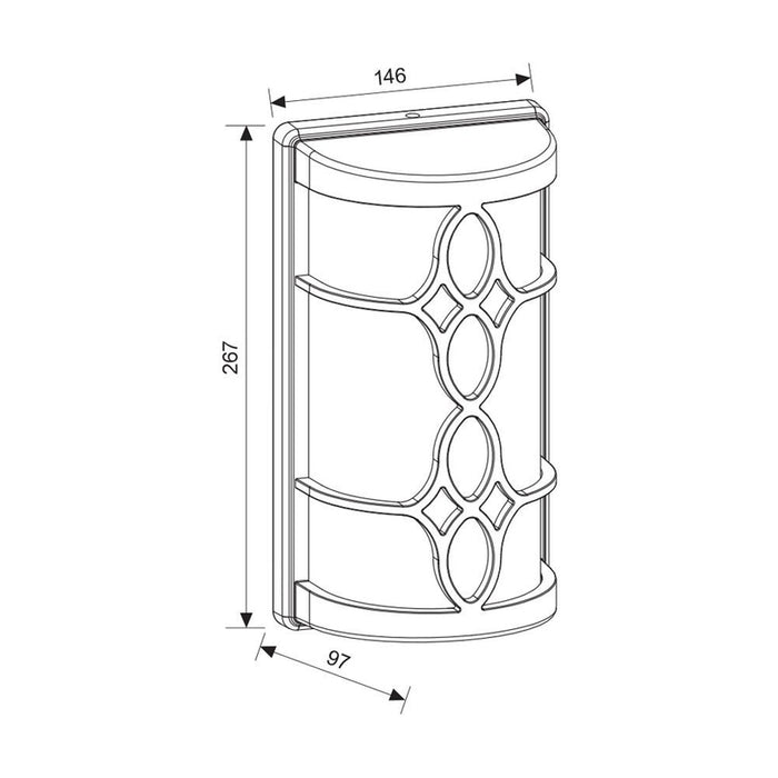 DAKAR FACADE LAMP E27 IP44 BLACK VIVALUX DAKAR
