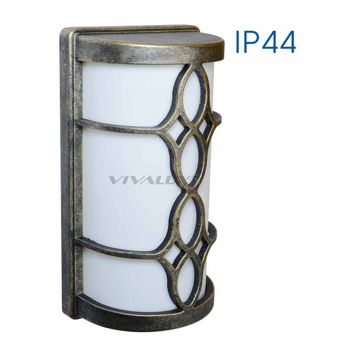 FACADE LUMINAIRE DAKAR E27 IP44 ANTIQUE GOLD VIVALUX DAKAR