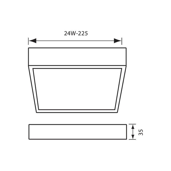 LED PANEL EXTERNAL SQUARE 24W 4000K VIVALUX HUGO