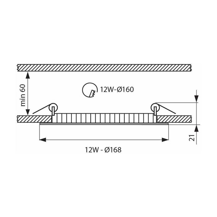 LED PANEL 12W 4000K 16.8CM BLACK VIVALUX ESTE