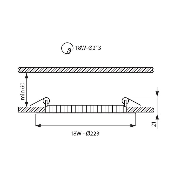 LED PANEL 18W 4000K 22.3CM BLACK VIVALUX ESTE