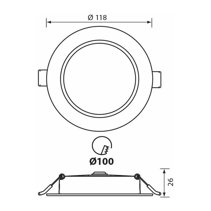 LED MOON 9W 3000K-4000K-6400K IP54 CIRCLE FOR BUILT-IN VIVALUX VERA