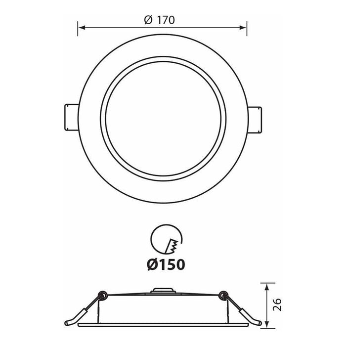 LED MOON 18W 3000K-4000K-6400K IP54 CIRCLE FOR BUILT-IN VIVALUX VERA