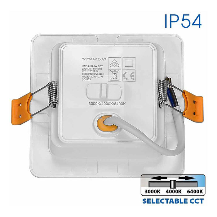LED MOON 5W 3000K-4000K-6400K IP54 SQUARE FOR BUILT-IN VIVALUX KAPI