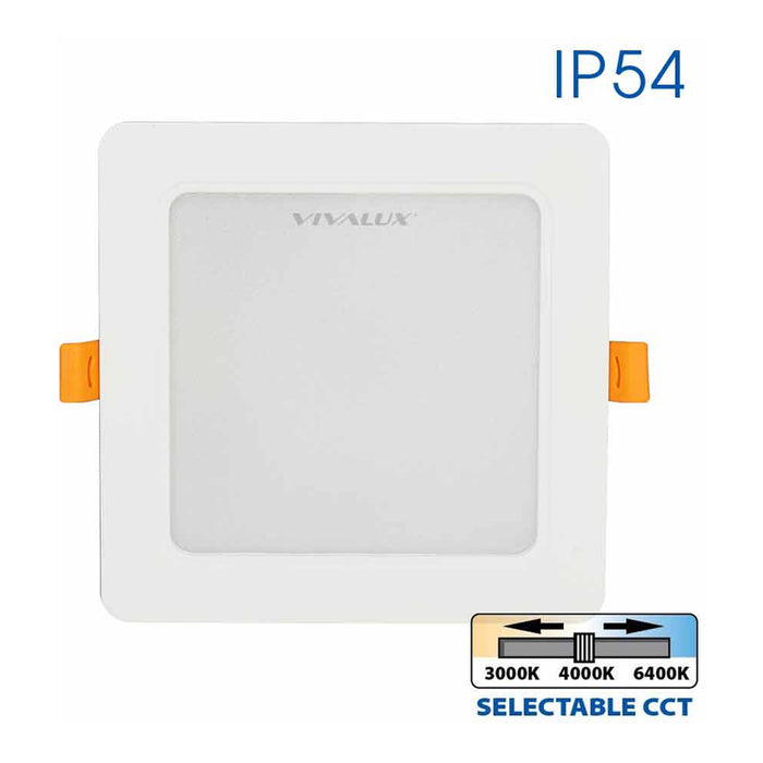 LED MOON 12W 3000K-4000K-6400K IP54 SQUARE FOR BUILT-IN VIVALUX KAPI
