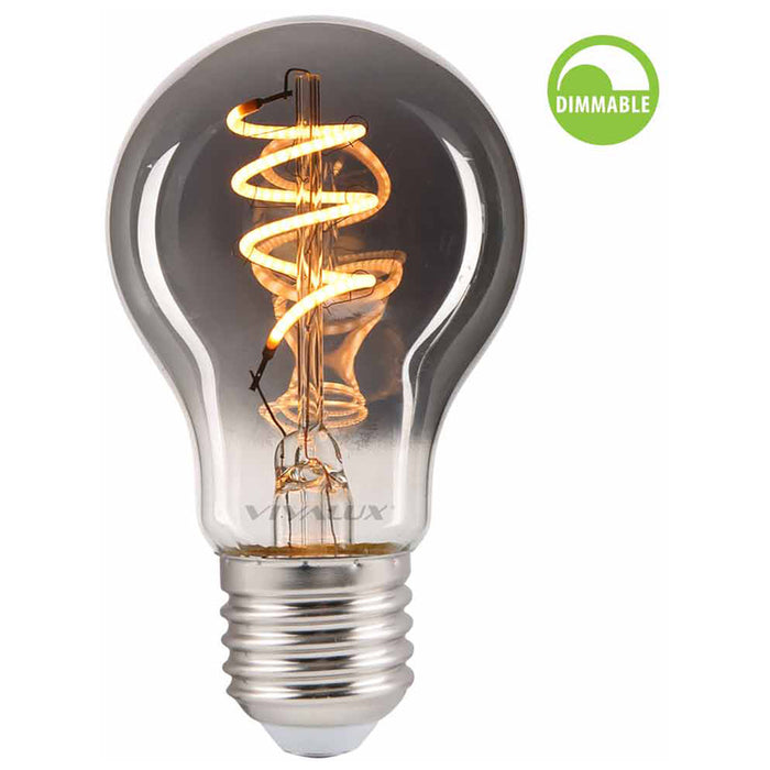LED BULB E27 4W 1800K 100LM AFS60 FILAMENT DIMMABLE VIVALUX FLICK SMOKE