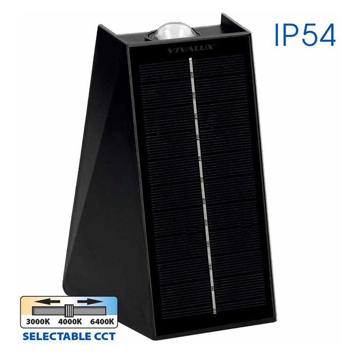 LED SOLAR WALL LIGHT 4W 3000-6400K IP54 VIVALUX POLUX