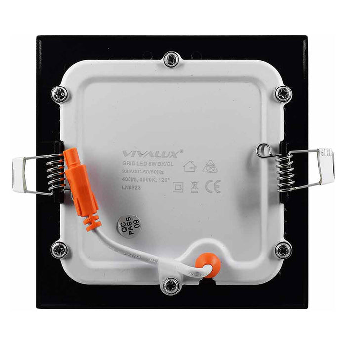 LED PANEL 6W 4000K 400LM BLACK VIVALUX GRID