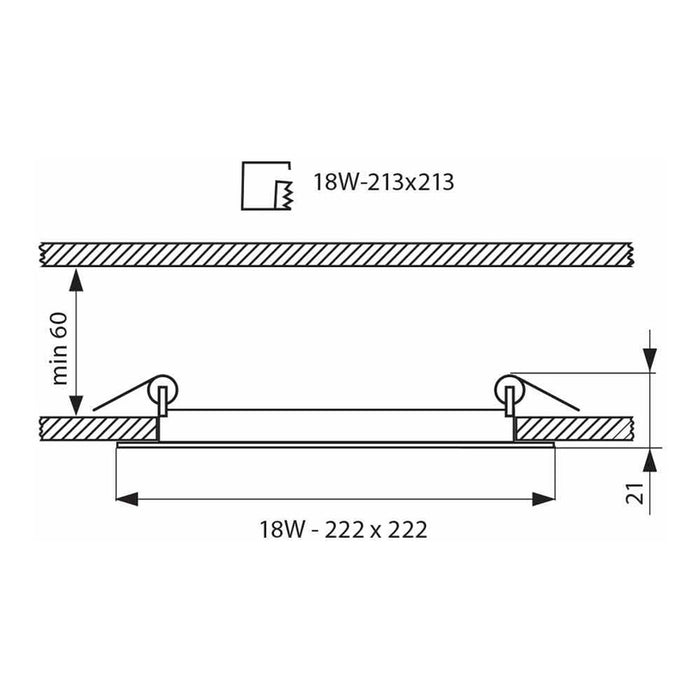 LED PANEL 18W 4000K 1150LM BLACK VIVALUX GRID