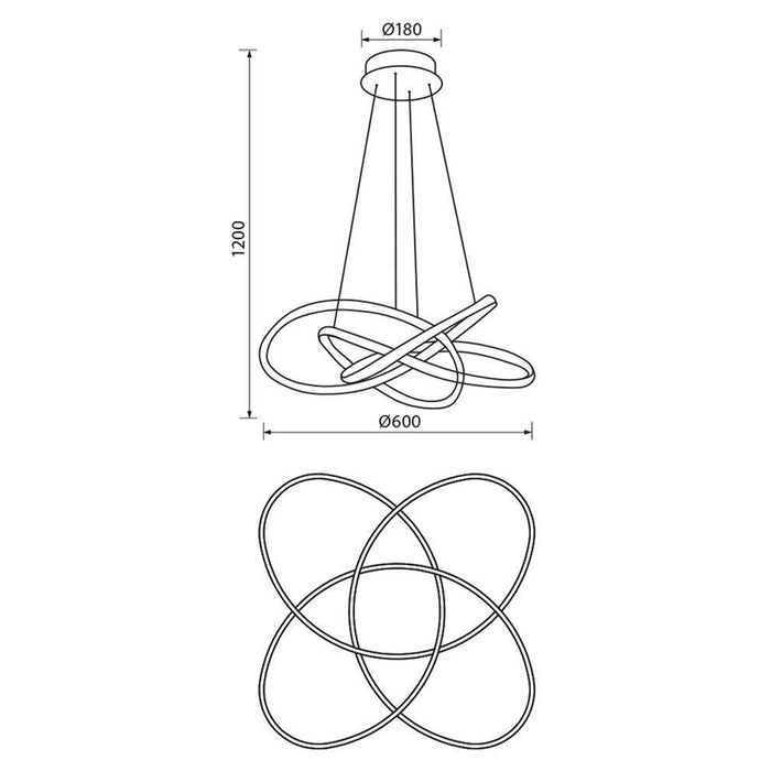 LED PENDANT 60W 3000-4000-6000K 2658LM BLACK VIVALUX MAREA