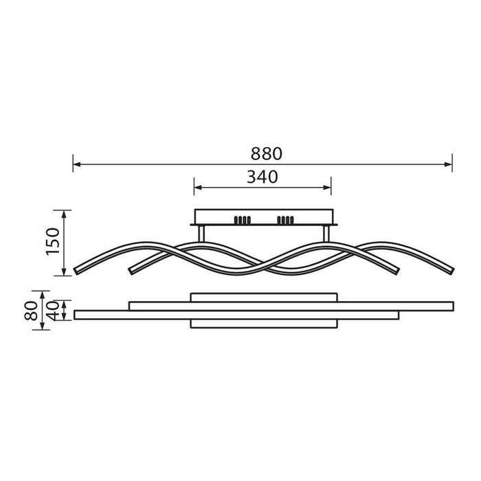 LED CEILING LAMP 27W 3000-4000-6000K 1204LM BLACK VIVALUX SOLUT