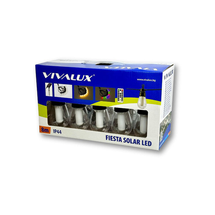 SOLAR LED STRING WITH 10 LAMPS RGBW IP44 3000K VIVALUX
