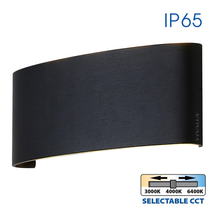 LED FACADE FIXTURE 8W 3000-6400K IP65 BLACK VIVALUX ARUBA