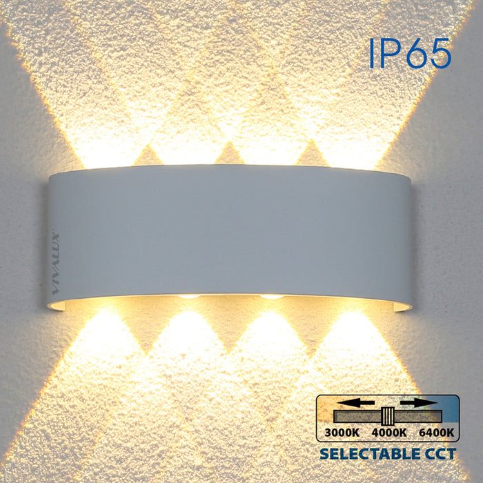 LED FACADE LUMINAIRET 8W 3000-6400K IP65 WHITE VIVALUX ARUBA
