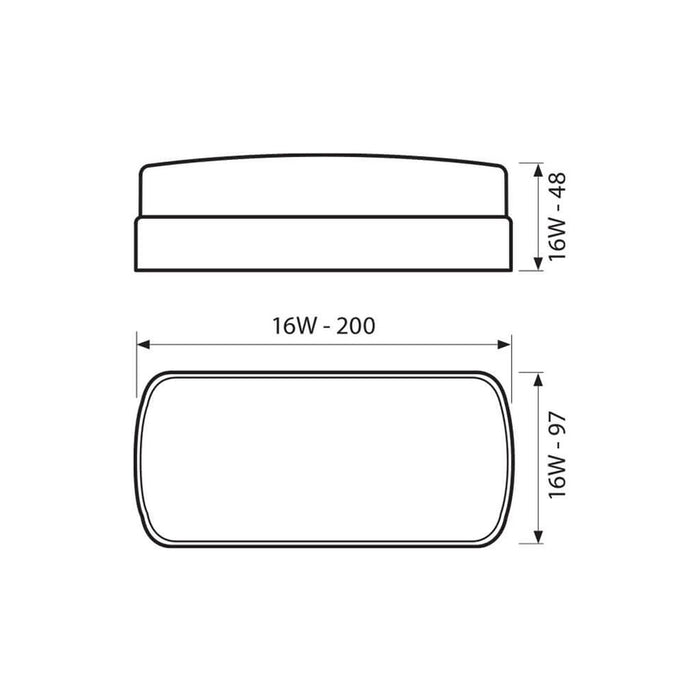 LED CEILING 16W 4000K IP54 WHITE VIVALUX BALI/O LED