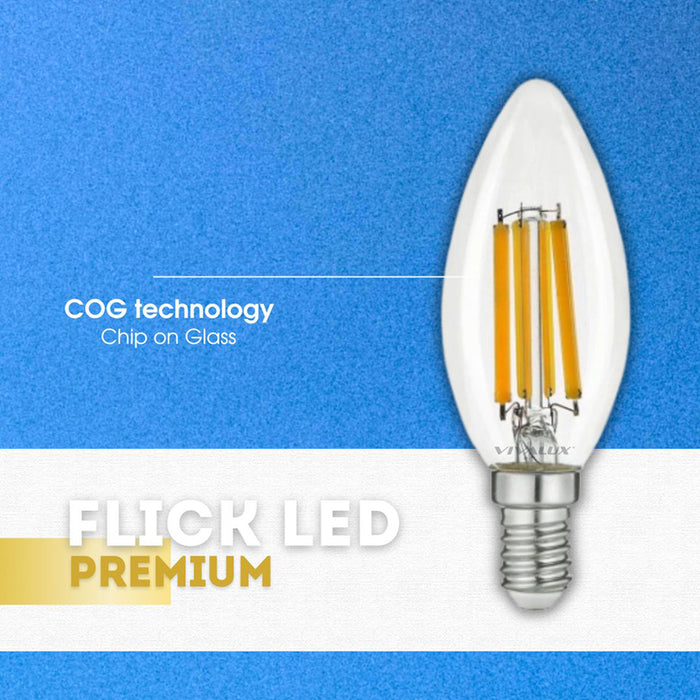 LED BULB E14 7W 230V 4000K 960LM FILAMENT VIVALUX FLICK LED PREMIUM
