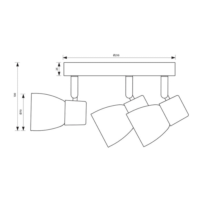 SPOTLIGHT 3XE14 BLACK VIVALUX DANTE