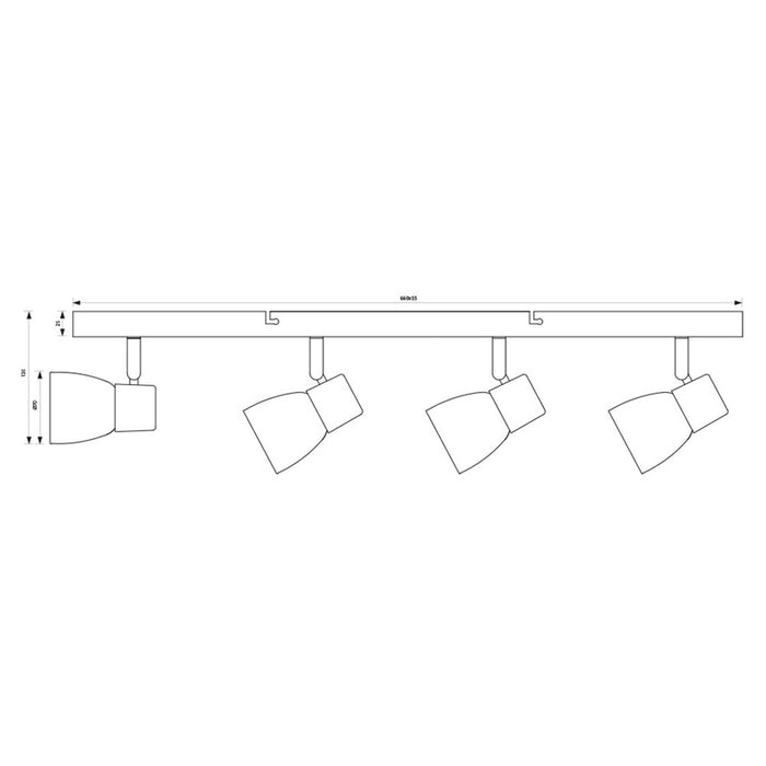 SPOTLIGHT 4XE14 BLACK VIVALUX DANTE