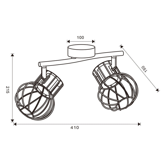 SPOTLIGHT 2XE14 BLACK VIVALUX MAYA